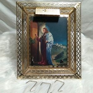 Standing Light Up Frame/Print Of Jesus Standing At A Door "Your Heart" #60